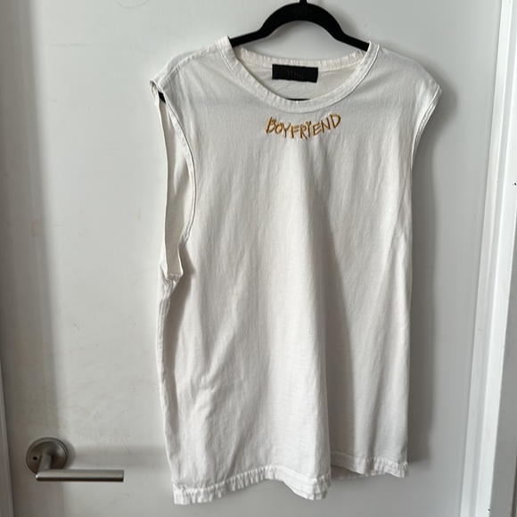 LINDER NYC White Boyfriend Jackson T-shirt Tank - Picture 4 of 9